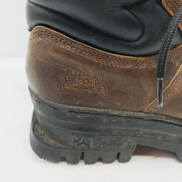 Caterpillar Work Boots Brown Leather Shoes Workwear Outdoor Hiking Mens 10 main image 6